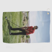 Custom Golf Golfer Foto Golfhandtuch (Horizontal)