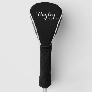 Custom Golf Head Cover, Script monogram schwarz Headcover