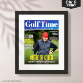 Custom Golf Magazine Cover, Fun Gift für Golfer Poster