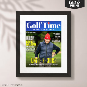 Custom Golf Magazine Cover, Fun Gift für Golfer Poster