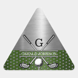 Custom Golf Monogram Design Dreieckiger Aufkleber