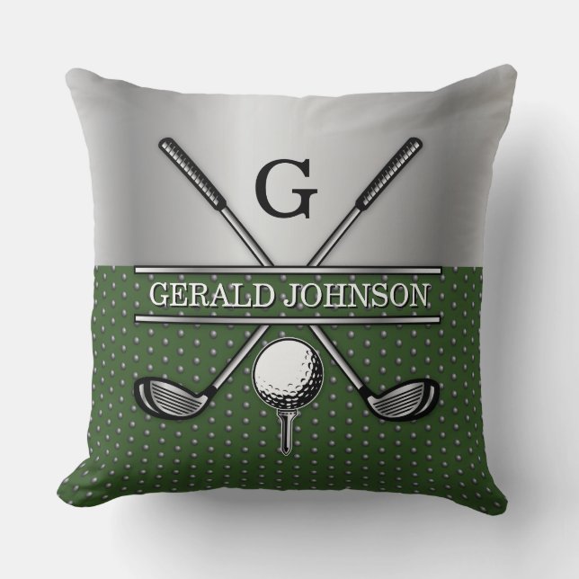 Custom Golf Monogram Design Kissen (Vorderseite)