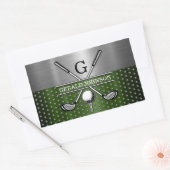 Custom Golf Monogram Design Rechteckiger Aufkleber (Umschlag)