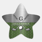 Custom Golf Monogram Design Stern-Aufkleber (Vorderseite)