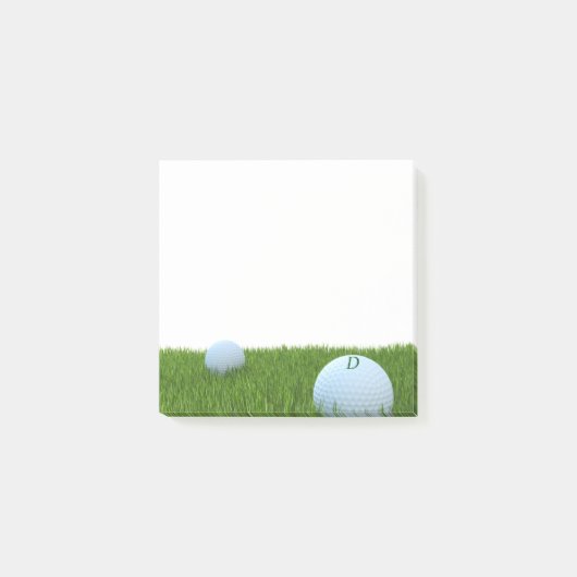 Custom Golf Monogram Golfer's Post it Notes Post-it Klebezettel (Vorderseite)