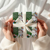 Custom Golf Multi Foto Monogram Vathday Geschenkpapier