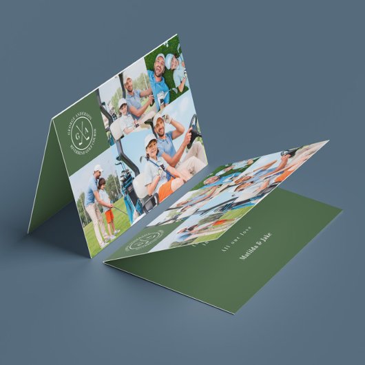 Custom Golf Multi Foto Monogram Vathday Karte