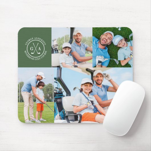 Custom Golf Multi Foto Monogram Vathday Mousepad (Mit Mouse)