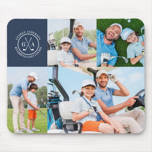 Custom Golf Multi Foto Monogram Vathday Mousepad (Vorne)