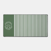 Custom Golf Multi Monogram Green gestreift einfach Schreibtischunterlage (Vorderseite)