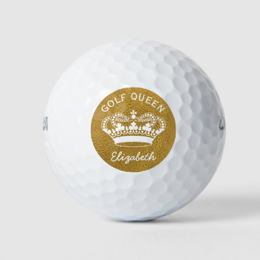 Custom Golf Queen Gold Crown Golfball (Vorderseite)