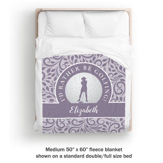 Custom Golf Silhouette Modernes Design Lila Chic Fleecedecke