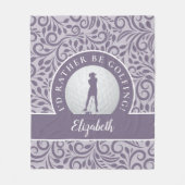 Custom Golf Silhouette Modernes Design Lila Chic Fleecedecke (Vorderseite)