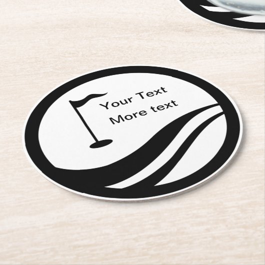 Custom Golf Theme Logo-Drink Coaster Runder Pappuntersetzer (Angewinkelt)