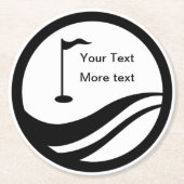 Custom Golf Theme Logo-Drink Coaster Runder Pappuntersetzer (Vorderseite)