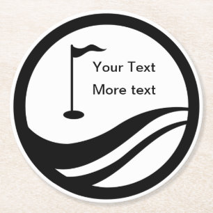 Custom Golf Theme Logo-Drink Coaster Runder Pappuntersetzer