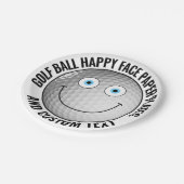Custom Golf Theme Party BLAUE EYES Happy Face 7" Pappteller (Schrägansicht)