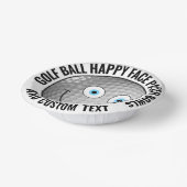Custom Golf Theme Party BLAUE EYES Happy Face 7" Pappteller (Gewinkelt)