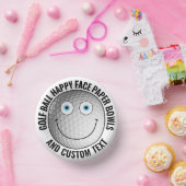 Custom Golf Theme Party BLAUE EYES Happy Face 7" Pappteller (Party)