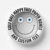Custom Golf Theme Party BLAUE EYES Happy Face 7" Pappteller (Vorderseite)