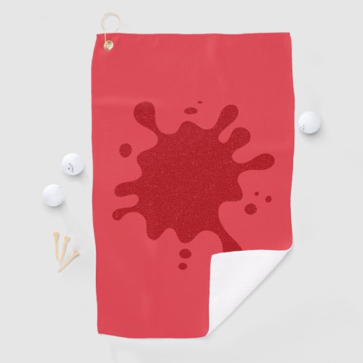 Custom Golf Towel - Tomato Red Ink Splash Golfhandtuch (Insitu)