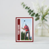 Custom Golf Trading Card - Dunkelrot Telefonnummerkarte (Stehend Vorderseite)