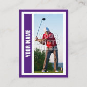 Custom Golf Trading Card - Royal Lila Telefonnummerkarte (Vorderseite)