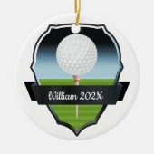 Custom Golf Weihnachtsbaum Keramik Ornament (Vorne)