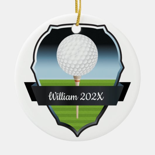 Custom Golf Weihnachtsbaum Keramik Ornament (Vorne)