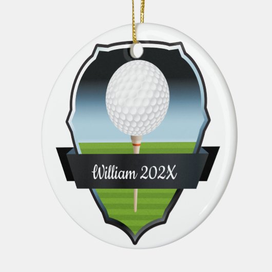 Custom Golf Weihnachtsbaum Keramik Ornament (Links)