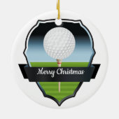 Custom Golf Weihnachtsbaum Keramik Ornament (Hinten)