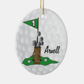 Custom - Golfer 🏌️ ‍ auf dem Grünen | Golf Keramik Ornament (Rechts)