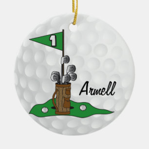 Custom - Golfer 🏌️ ‍ auf dem Grünen   Golf Keramik Ornament