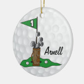 Custom - Golfer 🏌️ ‍ auf dem Grünen | Golf Keramik Ornament (Links)