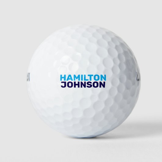Custom Golfer Blue Bold Name Golfball (Vorderseite)