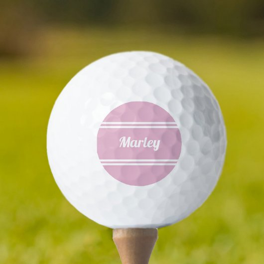 Custom Golfer Classic Name Monogram Pink für sie Golfball