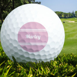 Custom Golfer Classic Name Monogram Pink für sie Golfball