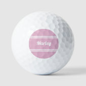 Custom Golfer Classic Name Monogram Pink für sie Golfball (Vorderseite)