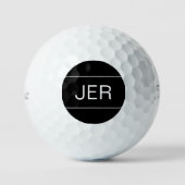 Custom Golfer Mit Monogramm Erstsportschwarz Golfball (Vorderseite)