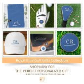 Custom Golfer Monogram Initials Modern Royal Blue Golf Headcover
