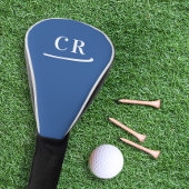 Custom Golfer Monogram Initials Modern Royal Blue Golf Headcover