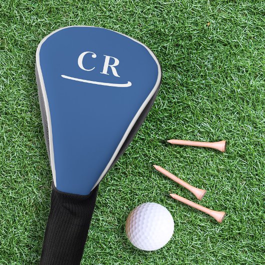 Custom Golfer Monogram Initials Modern Royal Blue Golf Headcover