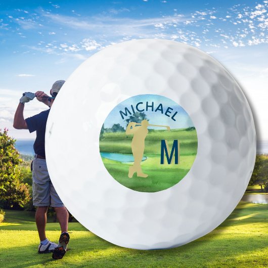 Custom Golfer Name 3-D Monogram Golfball