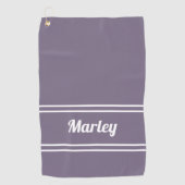 Custom Golfer Pro Sports Classic Name Chic Lila Golfhandtuch (Vorderseite)
