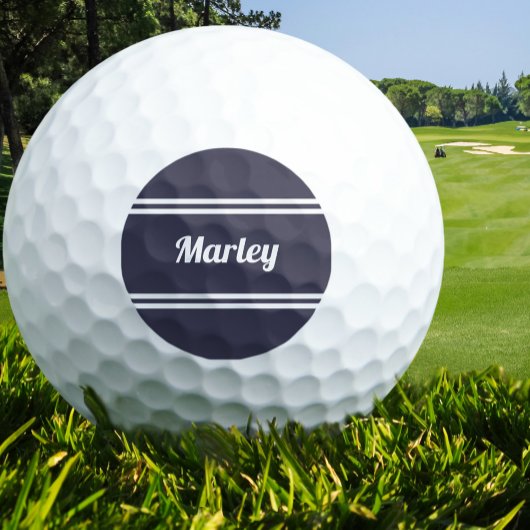 Custom Golfer Sports Classic Monogram Name Blue Golfball