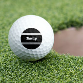 Custom Golfer Sports Classic Name Monogram Black Golfball