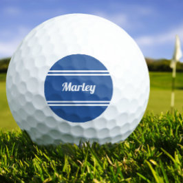 Custom Golfer Sports Classic Name Monogram Blue Golfball