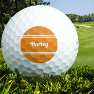 Custom Golfer Sports Classigram Name Orange Golfball