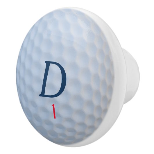 Custom Golfers Monogram Golf Ball Cabinet Knoblauc Keramikknauf (Rechts)