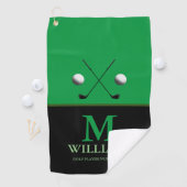 Custom Golfer's Monogram Green Golf Handtuch (Insitu)